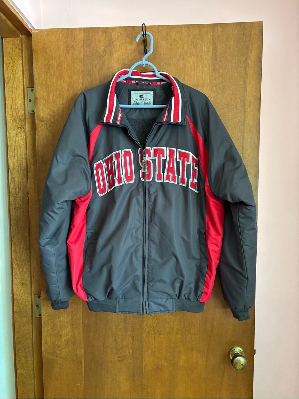 Colosseum Ohio State Gray and Red Windbreaker Jacket